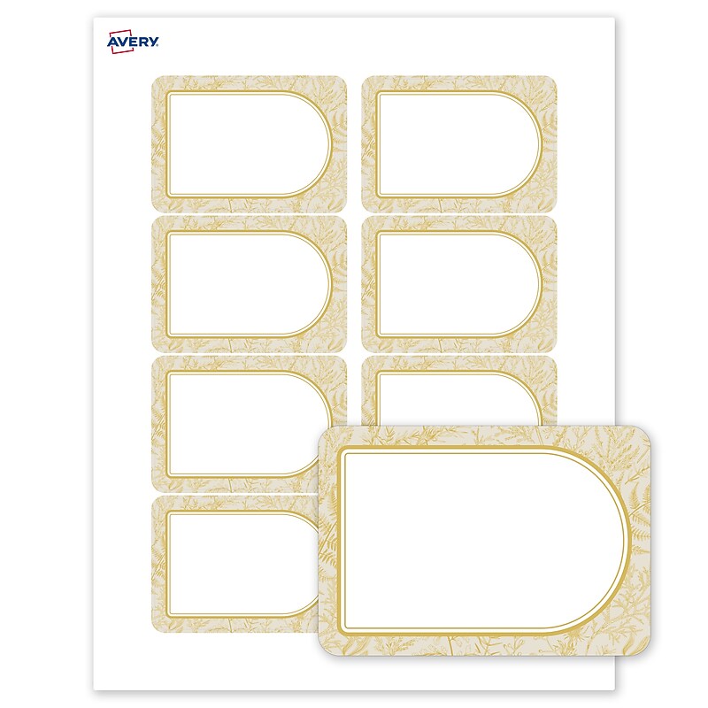 Avery Rectangle Laser/Inkjet Multipurpose Labels, 2-1/3" x 3-3/8", White, 80/Pack (19479371066) image 1