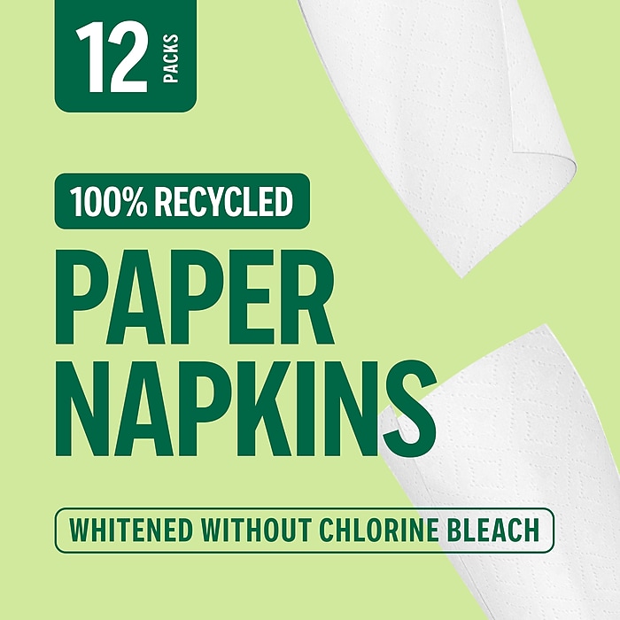 Eco-ID Recycled Luncheon Napkins, 1-Ply, 11.5 x 12.5, White, 400/Pack Eco-ID Recycled Luncheon Napkins, 1-Ply, 11.5 x 12.5, White, 400/Pack