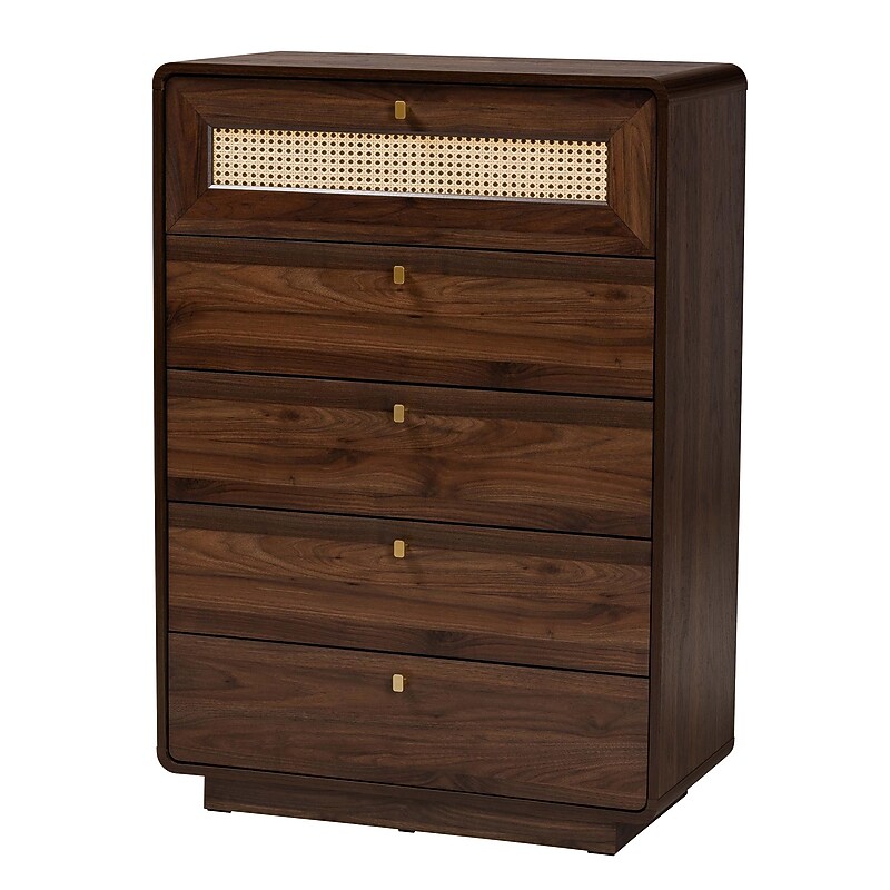 Baxton Studio Jenibelle 45"H Chest, 5-Drawers, Walnut Brown/Brown (242-13508-HiT) image 1