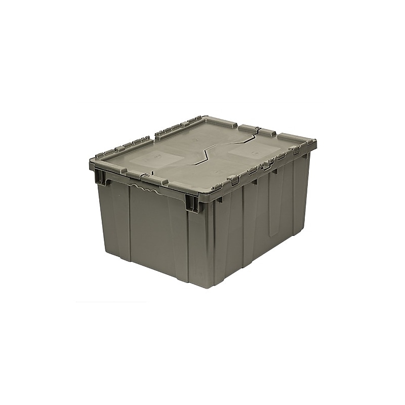 Quantum Storage Systems 72 Quart Storage Tote with Lid, Plastic, Gray (QDC2420-12) image 1