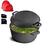 MegaChef Cast Iron 5 Qt. 2-in-1 Dutch Oven, Black (935121252M)~#|#~F923388B-28F7-44FD-A759B73901E30DD4_sc7