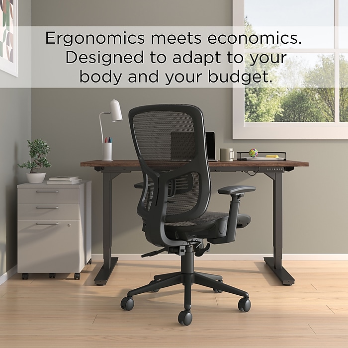 Staples Kroy Ergonomic Mesh Swivel Task Chair, Black (UN59456