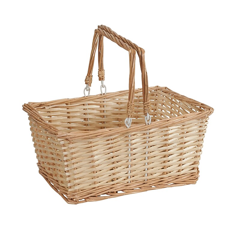 Household Essentials Woven Market Basket with Handles, Natural (ML-2202) image 1