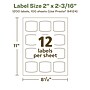Avery EcoFriendly Laser/Inkjet Square Multipurpose Labels, 2" x 2-3/16", White, 1200/Box (94124)~#|#~F932707C-B359-4989-8F8974C4A1091BA6_sc7