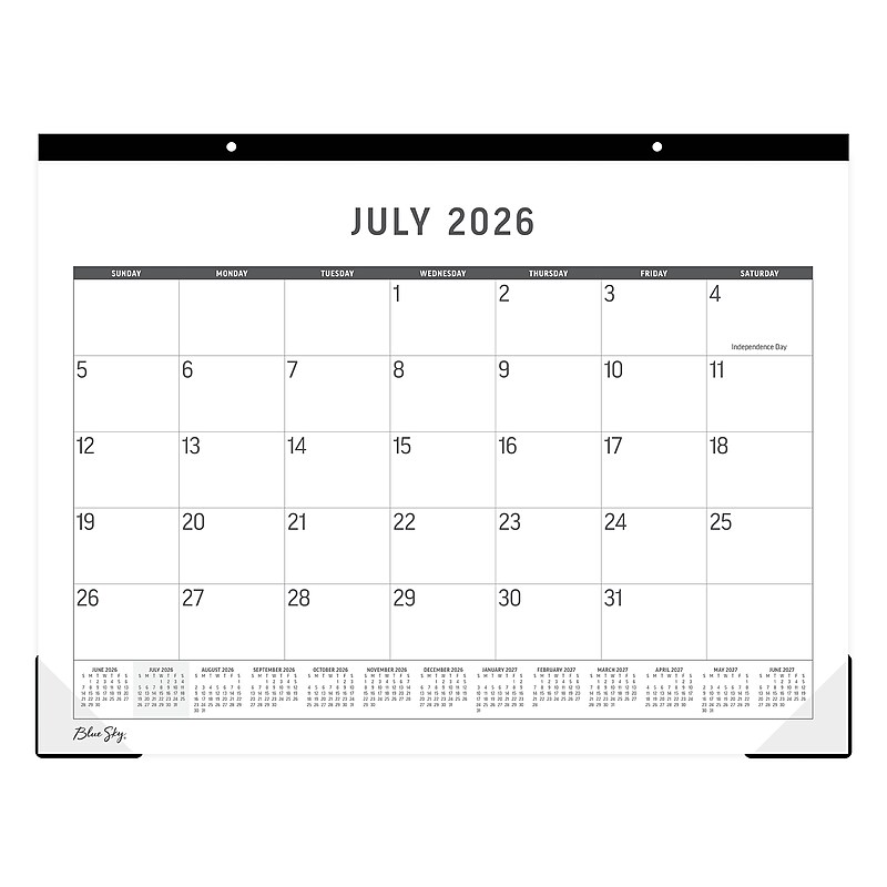 2026-2027 Blue Sky Standard 17" x 22" Academic Monthly Wall Calendar, Black/White (161363) image 1