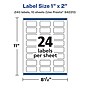 Avery Laser/Inkjet Rectangle Multipurpose Labels, 1" x 2", White, 240 Labels/Pack (94220)~#|#~F934AC7C-2A8F-4CE7-BAC4A85797B1C660_sc7