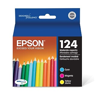 Epson T126 Cyan/Magenta/Yellow High Yield Ink Cartridge, 3/Pack
