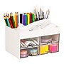 Mind Reader 9-Compartment Plastic Desk Organizer, White (SDORG-WHT)~#|#~F93E4805-3D5D-4A64-B1807BFC4DA9457C_sc7