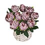 National Tree Company 10" Light Purple Peony Flower Bouquet in White Basket (MT81-6126GPRM-1)~#|#~F9422183-FF41-4155-A746748B981CA37F_sc7