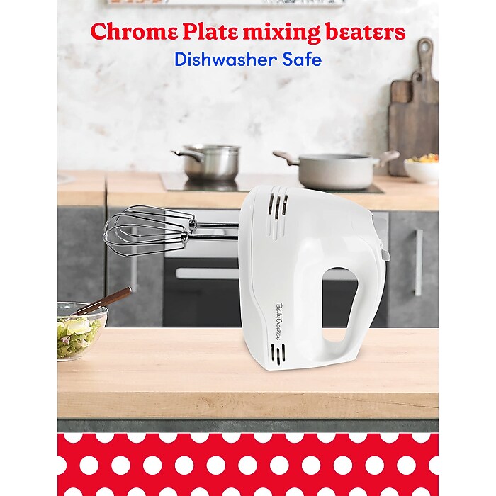 Betty Crocker 5-Speed Hand Mixer, White (BC-4203WT) | Staples