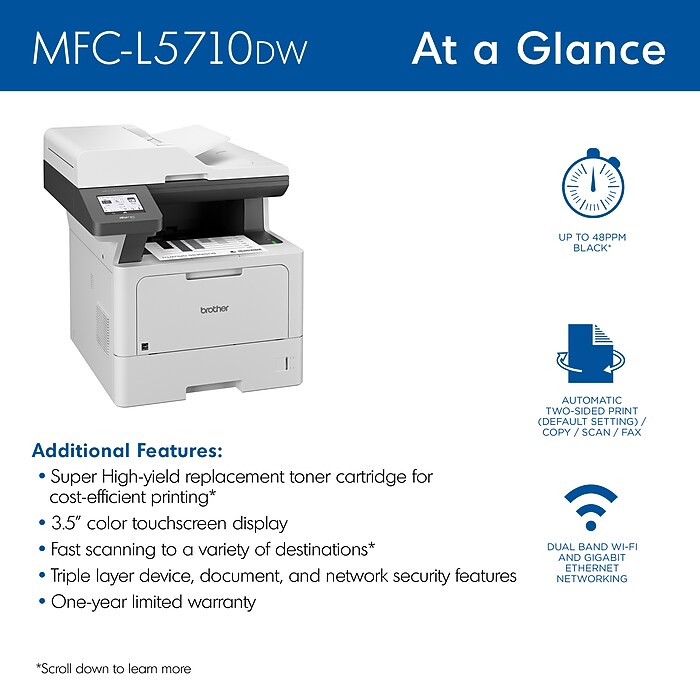 Brother MFC-L5710DW Business Wireless Monochrome Laser All-in-One
