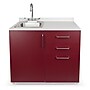 Viva Comfort 36.32'' H x 36" L Exam Room Medical Cabinet with Left Sink, 3-Drawers, Claret (902BASE36LSCL)~#|#~F94B9F0D-506E-48DD-8EBD6E0F4237A48A_sc7