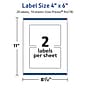 Avery TrueBlock Laser/Inkjet Rectangle Multipurpose Labels, 4" x 6", White, 20/Pack (94278)~#|#~F957D45F-BD8C-46D9-A3E015C2EDFCA7D2_sc7