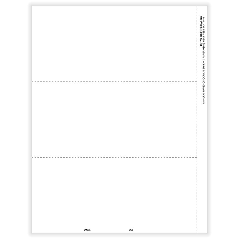 ComplyRight 2024 1099-MISC Tax Form, 1-Part, 3-Up, Recipient Blank, 50/Pack (517350) image 1