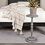 Storied Home Bishop Pedestal Cocktail Side Table, Dove Grey (EC1431)~#|#~F967502C-1DCD-48AD-AEFFDA9928E4EE41_sc7
