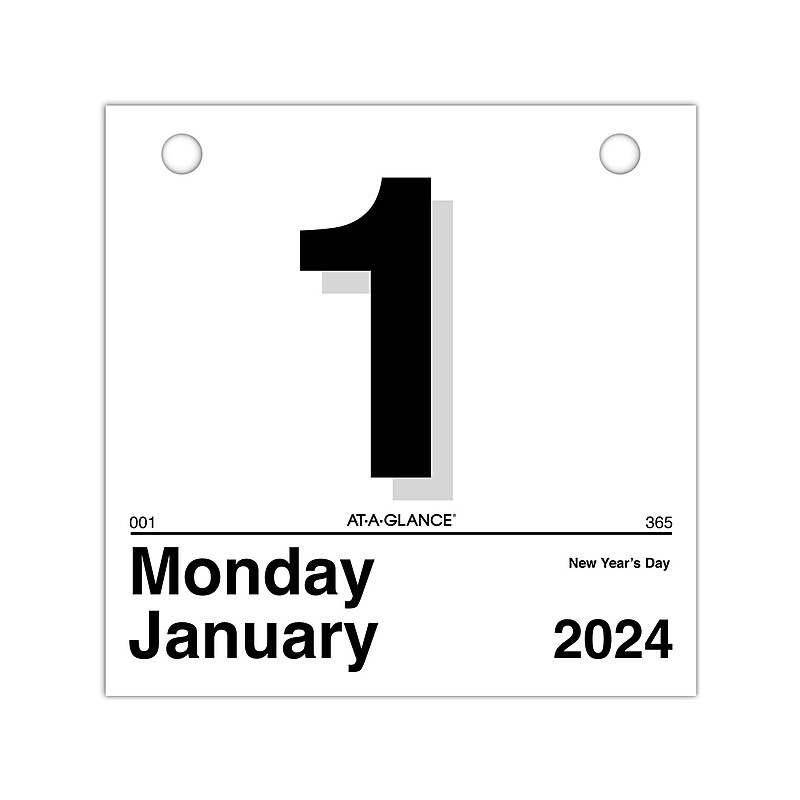 2024 AT-A-GLANCE Today Is 6" x 6" Daily Wall Calendar Refill, White/Black (K1-50-24) image 1
