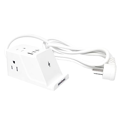 RAYOVAC 3-Outlet 3-USB Port Wireless Charging Station Surge Protector, 5-ft., 540 Joules, White (SS-P313A) Sansujyuku sansujyuku.com