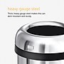 simplehuman Commercial Bullet Steel Trash Can with Open Lid, 30 Gallon, Matte Black (CW1493)~#|#~F99BD081-D885-49D4-93D9EC5432DFE346_sc7