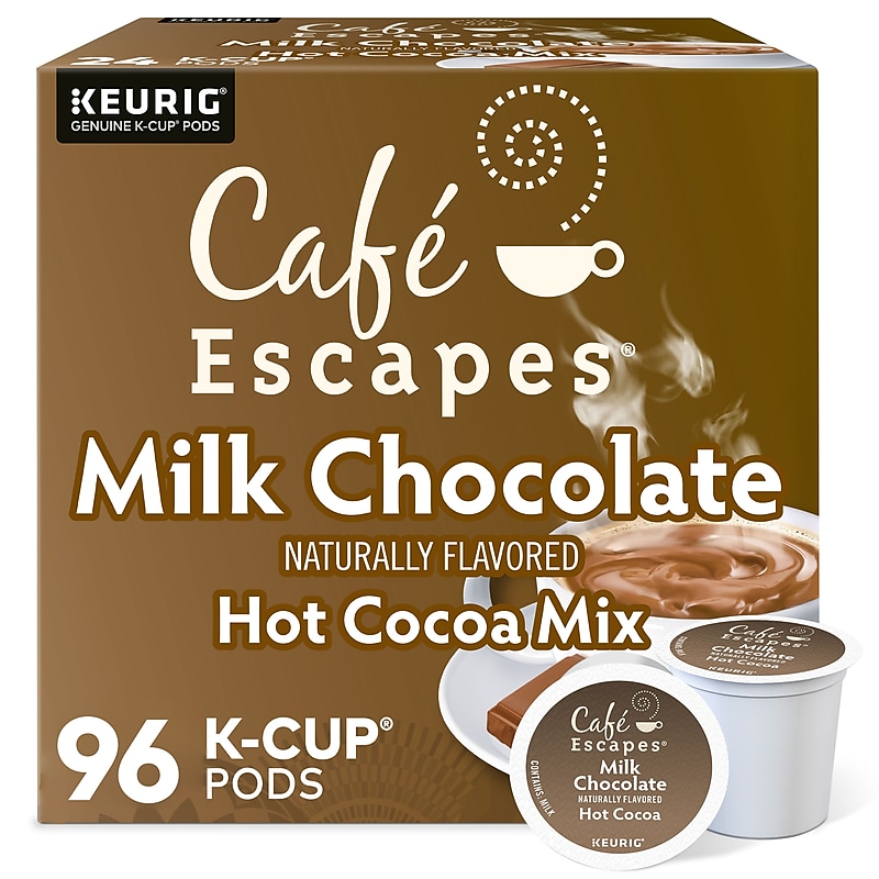 Cafe Escapes Milk Chocolate Hot Cocoa, Keurig® K-Cup® Pods, 96/Carton (68013) image 1