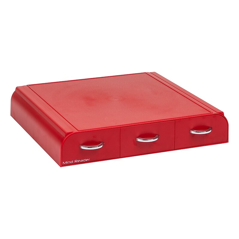Mind Reader Plastic Single Serve Coffee Pod Storage Drawer, 36 Pod Capacity, Red (TRAY6-RED) image 1