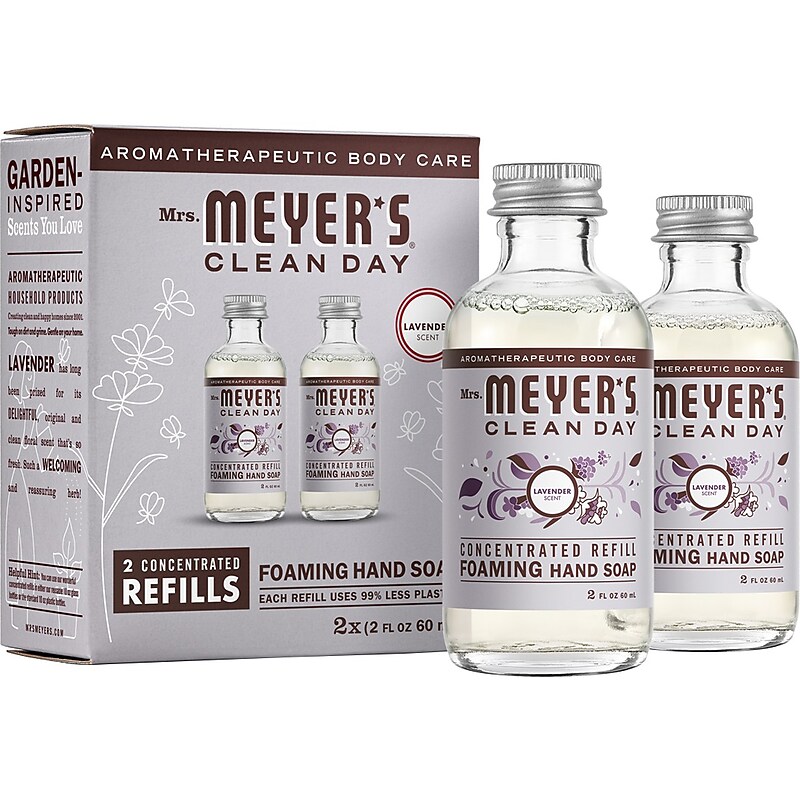 Mrs. Meyer's Clean Day Foaming Hand Soap Refill, Lavender Scent, 2 Fl. Oz., 2/Pack (355611) image 1