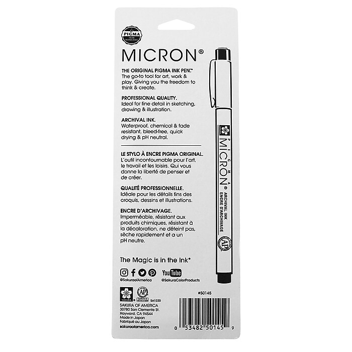 Sakura Pigma Micron Pen, Fineliner, Multicolor Ink, 3/Bundle