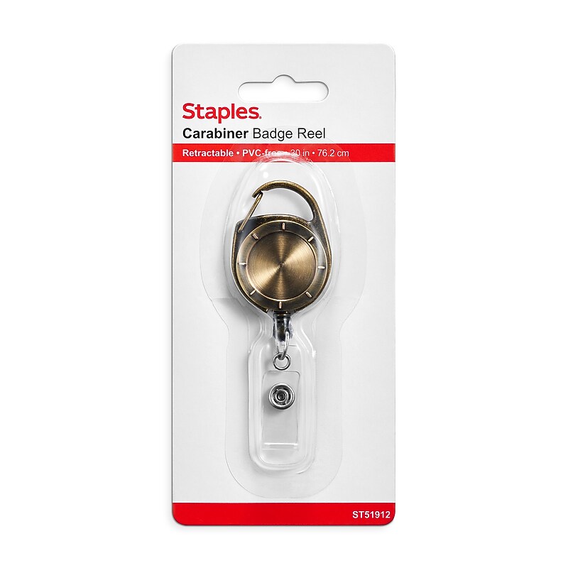 Staples Clip On Badge Reel, Pewter (51912) image 1