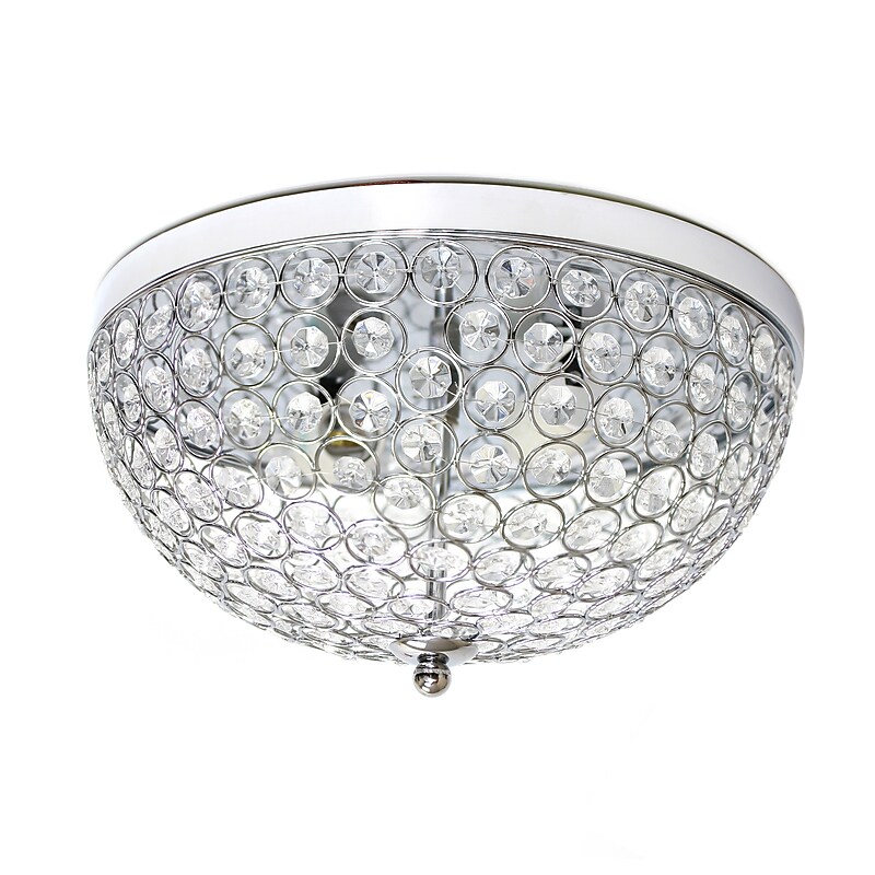 Lalia Home Crystal Glam 2 Light Ceiling LED Flush Mount, Chrome (LHM-2000-CH) image 1