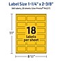 Avery Laser/Inkjet Rectangle Multipurpose Labels, 1-1/4" x 2-3/8", Bright Yellow, 360/Pack (94227)~#|#~F9B7D0D3-6625-4057-B6E52162619304A1_sc7
