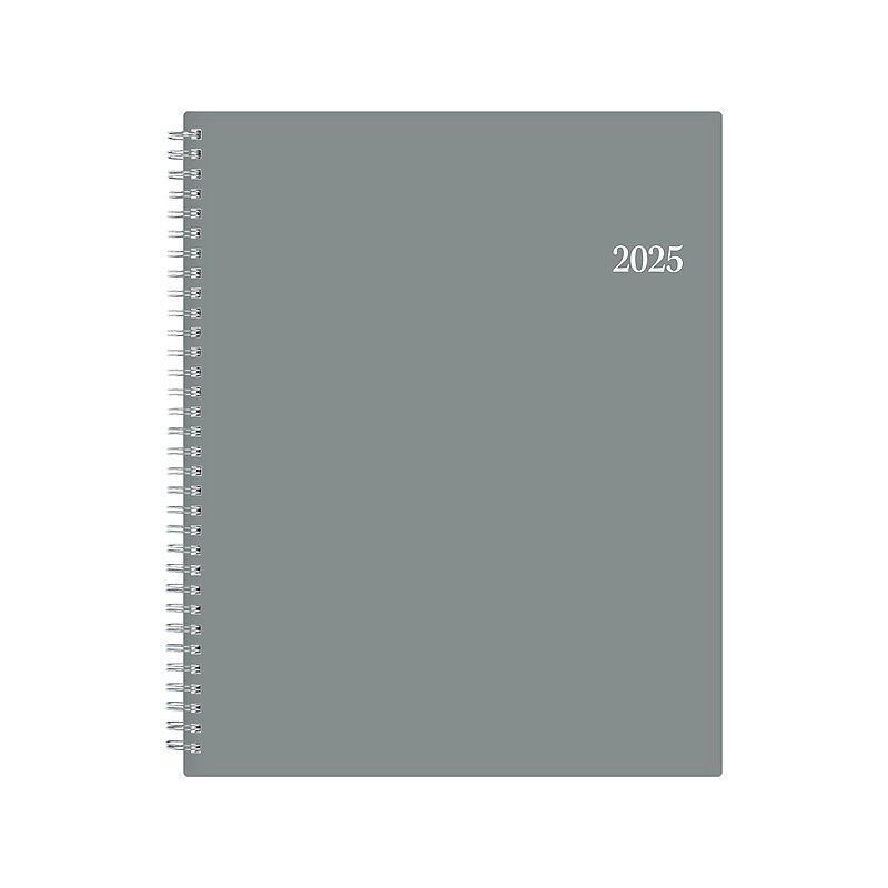2025 Blue Sky 8.5" x 11" Weekly & Monthly Planner, Plastic Cover, Slate Gray (152195) image 1