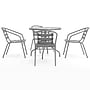 Flash Furniture Lila Glass Top Metal Table with 4 Stack Chairs, 31.5'' Round Silver (TLH072RD017CSV4)~#|#~F9B9B85D-2C20-42C6-BAE01D212579FC6C_sc7