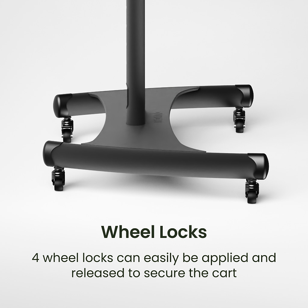 Base with four wheel locks shown