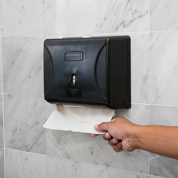 Mind Reader Folded Paper Towel Dispenser, Black (PTWIDE-BLK) | Staples