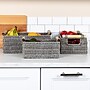 Household Essentials Woven Storage Wicker Basket with Handles, Grey, 3/Set (HE1102)~#|#~F9C1C346-7EA1-4FC3-B5E585BBC58EB5C1_sc7