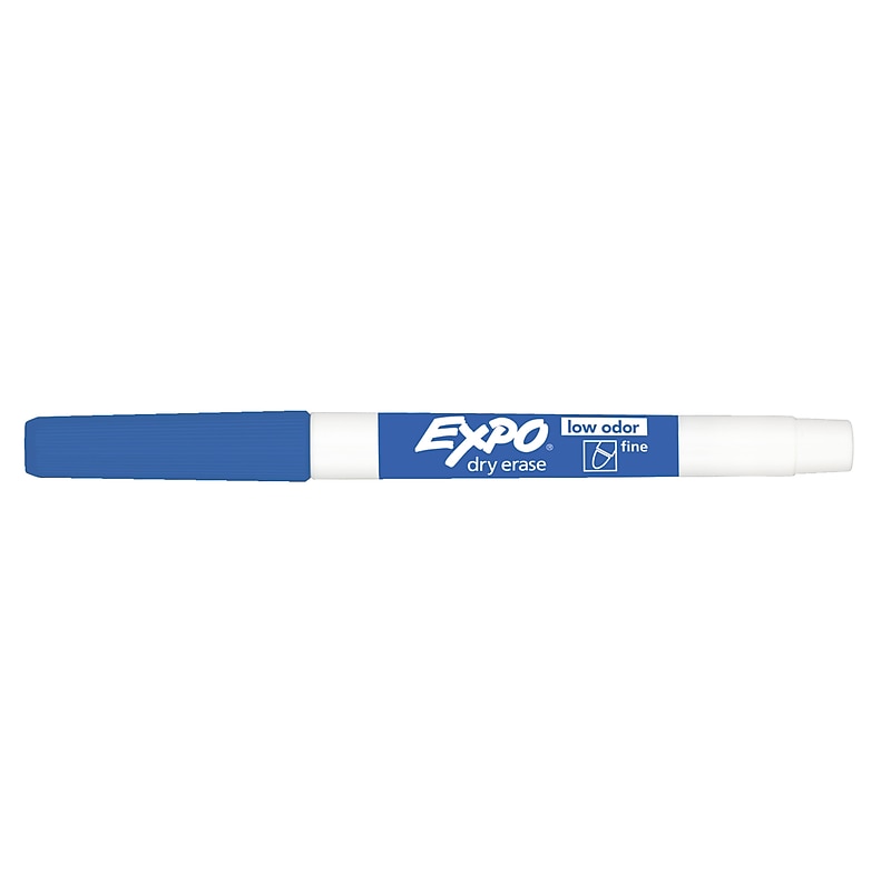 Expo Dry Erase Markers, Fine Tip, Blue, 12/Pack (86003) image 1