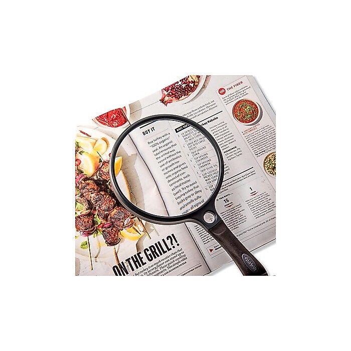 Carson SureGrip 2x Handheld Magnifier, Black (SG-14) | Staples