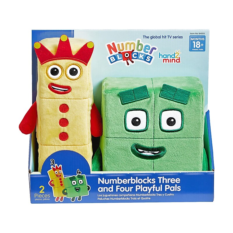 hand2mind Numberblocks Three and Four Playful Pals, Yellow/Green (94555) image 1