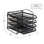 Mind Reader 4-Pocket Metal Mesh Mountable Wall File, Letter Size, Black (4THANG-BLK)~#|#~F9D1EC2A-4B71-402B-B2C0537110911B00_sc7