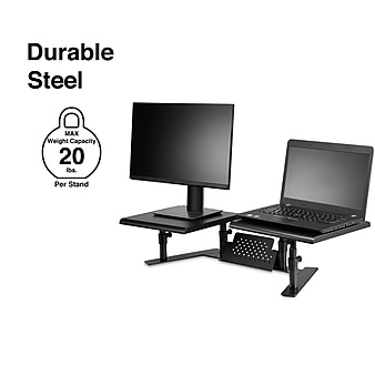 Staples Dual Monitor Stand, up to 24" Monitors, Classic Black (51230)
