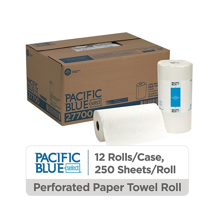 Pacific Blue Select Jumbo Paper Towels, 2-ply, 250 Sheets/Roll, 12