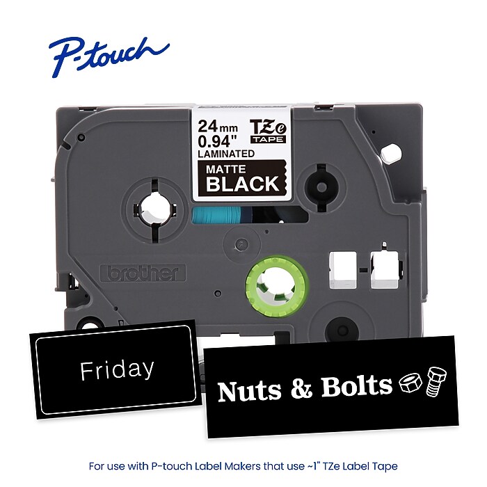 Brother P-touch Premium Matte Laminated Label Tape, 1