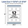 Avery TrueBlock Laser/Inkjet Rectangle Multipurpose Labels, 1-13/16" x 2-3/16", White, 600/Box (94233)~#|#~F9DEF62F-13F7-4DB6-9C861789C51AFCEA_sc7