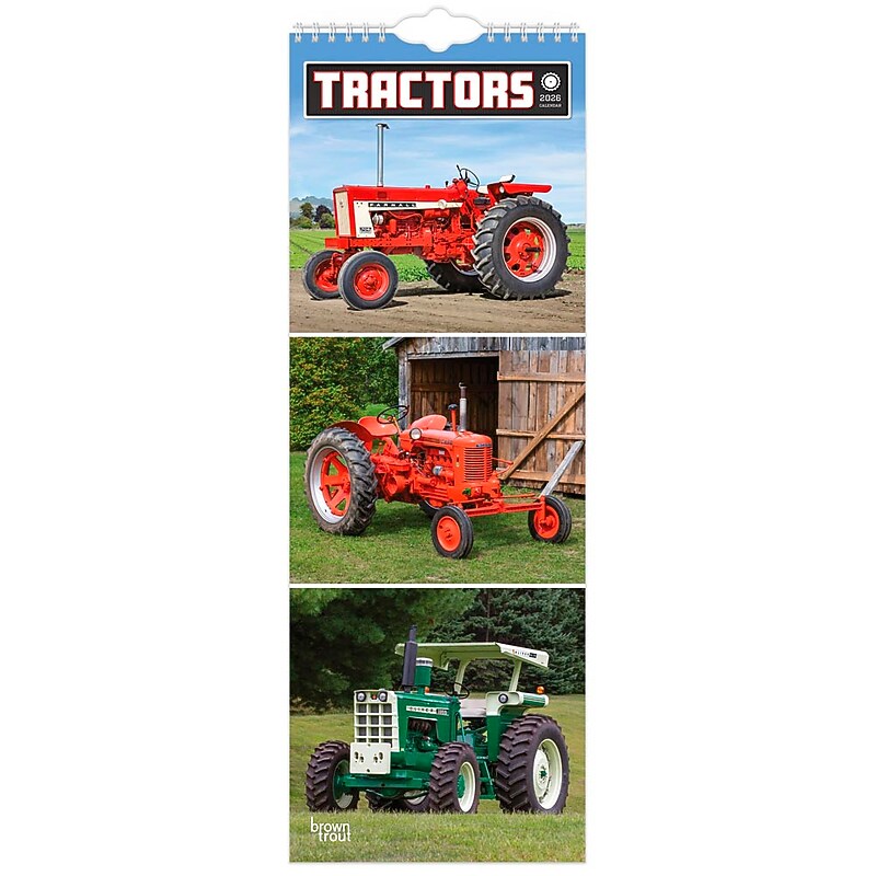 2026 BrownTrout Tractors 5.88" x 16.5" Monthly Wall Calendar (9798330705924) image 1