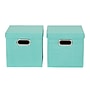 Household Essentials Medium Stackable Folding Fabric Storage Bin, 11" x 11.4"x 11.4", 24.75 Qt., Green, 2/Pack (806-1)~#|#~F9E87138-DCAA-4295-9025C4A952E5AD01_sc7