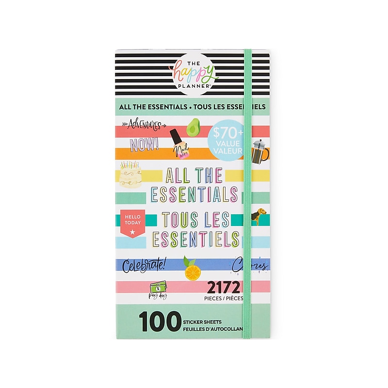 The Happy Planner All the Essentials Mega Value Pack Stickers, Assorted Colors, 2172/Pack (SP1H100-005) image 1