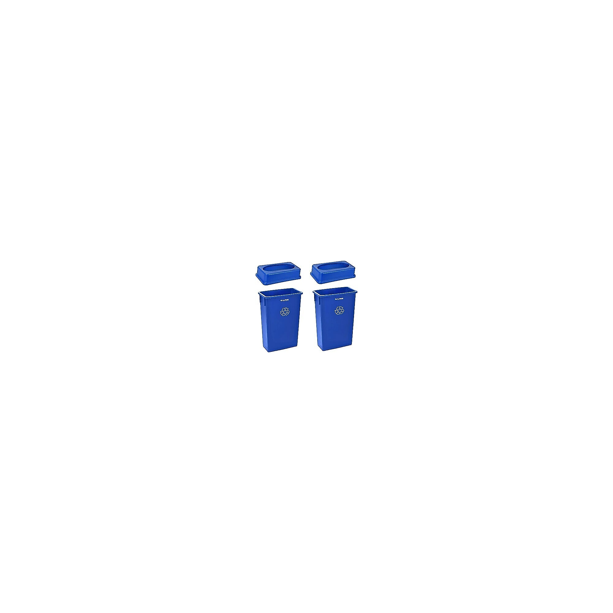 Alpine Industries Polypropylene Recycling Bin, 23 Gallon, Blue, 2/Pack (ALP477-R-BLU-PKG1-2) Sansujyuku sansujyuku.com
