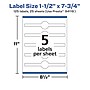 Avery Laser/Inkjet Multipurpose Labels, 7.75"  x 1.5", Matte White, 125/Pack (94118)~#|#~F9F9BE54-A2F2-4EEE-996263DA5CD35F27_sc7