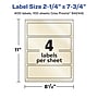 Avery Pearlized Ivory Rectangle Multipurpose Labels, 2.25" x 7.75", Ivory, 400/Box (94244)~#|#~F9FC97A8-087E-45D6-81F16DC933B7341E_sc7