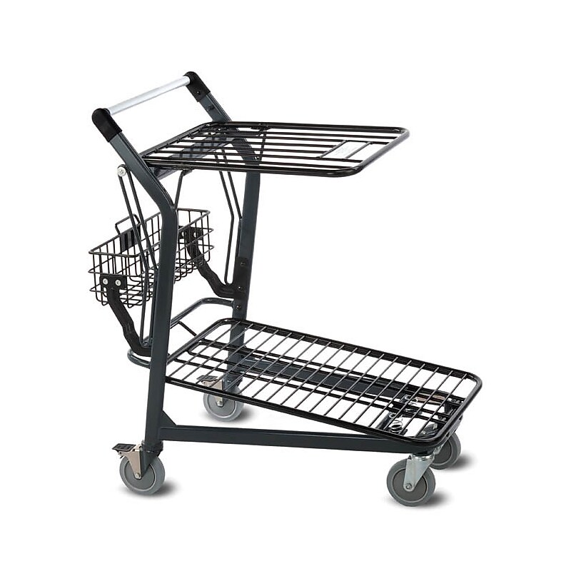 Versacart EZtote 580 Two-Tier Stocking Cart, Black (101-580) image 1