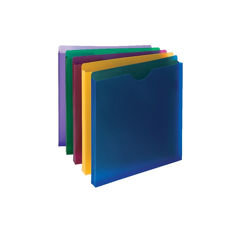 Smead Plastic File Pocket, 1" Expansion, Letter Size, Assorted Colors, 10/Pack (SMD89610) image 1